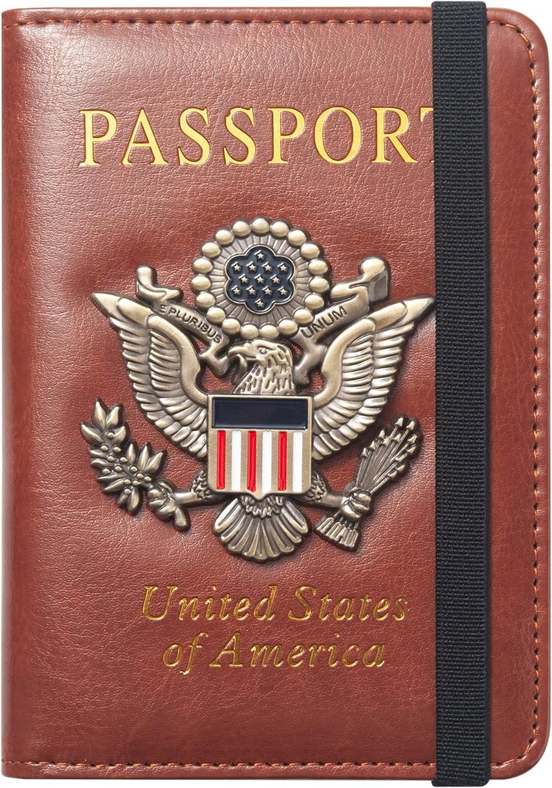 FACATH Premium Passport Holder for Travel, RFID Blocking Passport Cover Slim, Durable & Travel-Friendly, Passport Wallet Keep Your Documents Safe & Organized (Brown) - Image 1